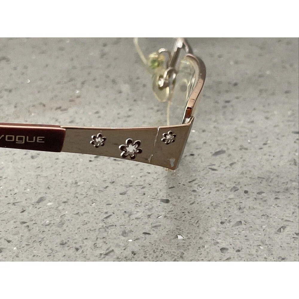 Vogue Half rim Eyeglasses FRAMES ONLY VO3619 740 52-18-135 Shiny Brown Orange